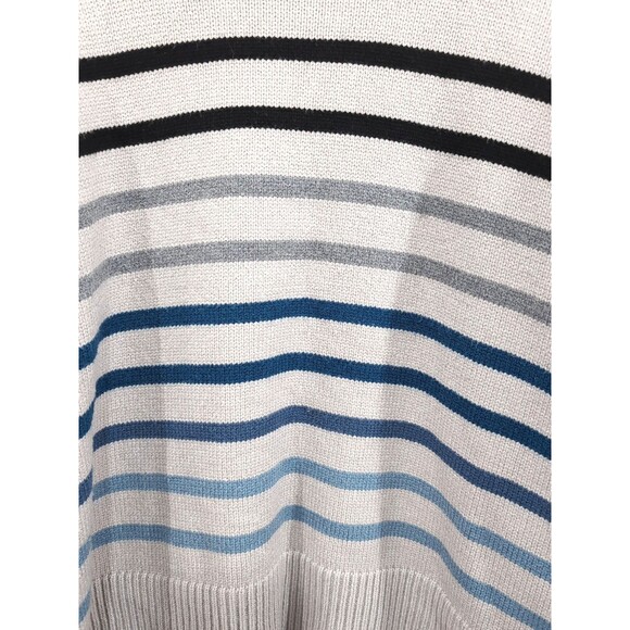 Philosophy Womens 1X Sweater Gray/Blue Striped Crewneck Pullover Nautical Casual - Picture 16 of 16